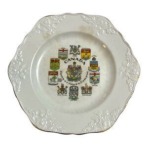 Vintage Canada Coats of Arms Plate Marlborough Old English Ironstone Simpsons En